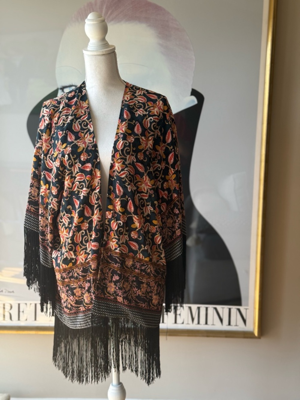 Zara Trafaluc shawl wrap outerwear with fringe detail